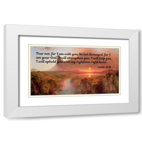 Bible Verse Quote Isaiah 41:10, Frederic Edwin Church - Cotopaxi Church White Modern Wood Framed Art Print with Double Matting by ArtsyQuotes