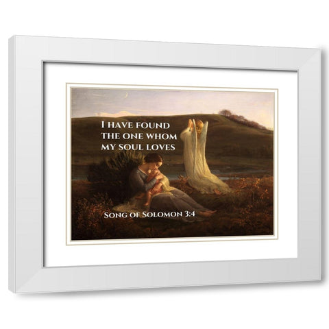 Bible Verse Quote Song of Solomon 3:4, Anne Francois Janmot - The Angel and the Mother White Modern Wood Framed Art Print with Double Matting by ArtsyQuotes