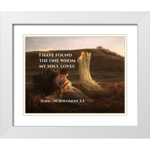 Bible Verse Quote Song of Solomon 3:4, Anne Francois Janmot - The Angel and the Mother White Modern Wood Framed Art Print with Double Matting by ArtsyQuotes