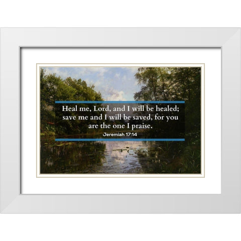 Bible Verse Quote Jeremiah 17:14, Peder Mork Monsted - Hellebaek White Modern Wood Framed Art Print with Double Matting by ArtsyQuotes