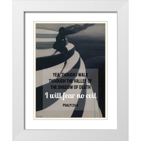 Bible Verse Quote Psalm 23:4, Leon Spilliaert - Vertigo 2 White Modern Wood Framed Art Print with Double Matting by ArtsyQuotes