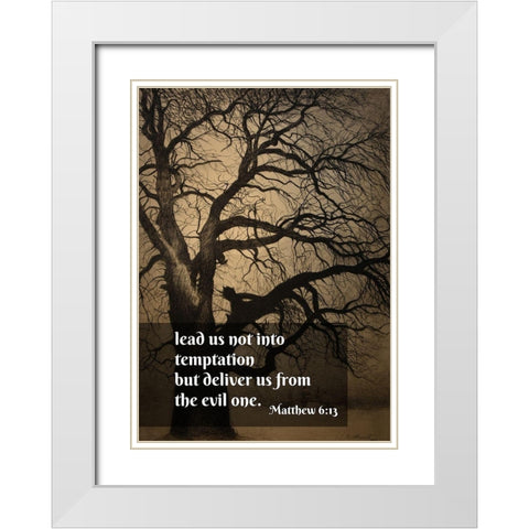 Bible Verse Quote Matthew 6:13, Leon Spilliaert - Tree in the Winter White Modern Wood Framed Art Print with Double Matting by ArtsyQuotes