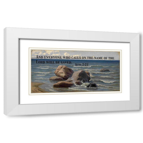 Bible Verse Quote Acts 2:21, Efim Volkov - Seascape 2 White Modern Wood Framed Art Print with Double Matting by ArtsyQuotes