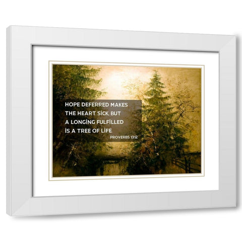 Bible Verse Quote Proverbs 13:12, Laszlo Mednyanszky  - Riverside Trees White Modern Wood Framed Art Print with Double Matting by ArtsyQuotes