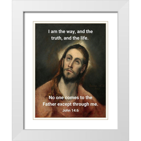 Bible Verse Quote John 14:6, El Greco - Christ White Modern Wood Framed Art Print with Double Matting by ArtsyQuotes