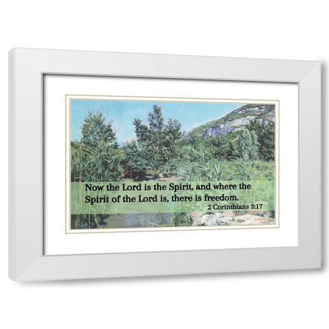 Bible Verse Quote 2 Corinthians 3:17, Ferdinand Hodler - At the Foot of the Saleve White Modern Wood Framed Art Print with Double Matting by ArtsyQuotes