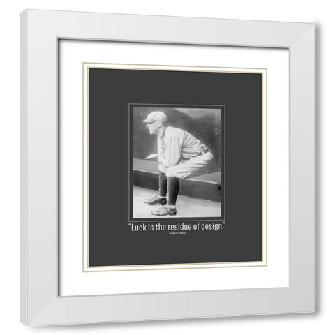 Branch Rickey Quote: Luck White Modern Wood Framed Art Print with Double Matting by ArtsyQuotes