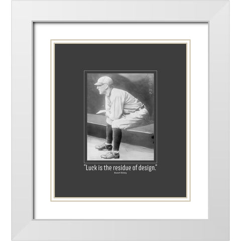 Branch Rickey Quote: Luck White Modern Wood Framed Art Print with Double Matting by ArtsyQuotes