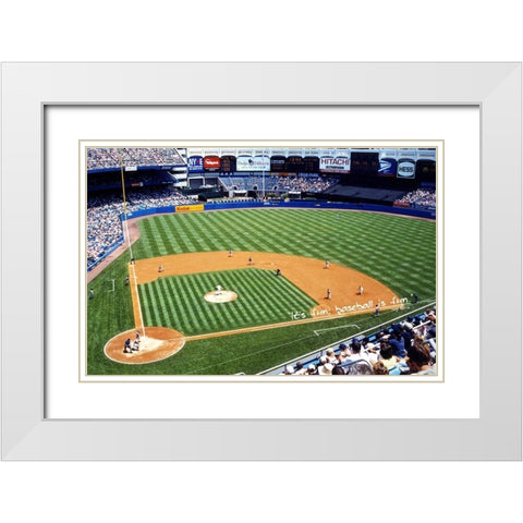Yogi Berra Quote: Baseball is Fun White Modern Wood Framed Art Print with Double Matting by ArtsyQuotes