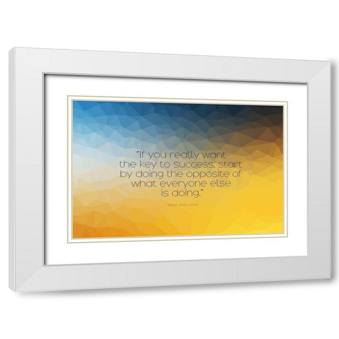 Brad Szollose Quote: Key to Success White Modern Wood Framed Art Print with Double Matting by ArtsyQuotes