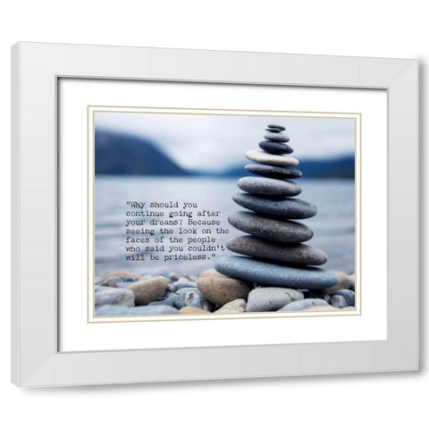 Artsy Quotes Quote: Dreams White Modern Wood Framed Art Print with Double Matting by ArtsyQuotes