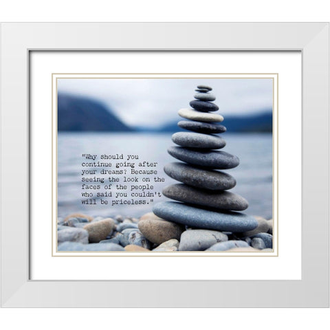 Artsy Quotes Quote: Dreams White Modern Wood Framed Art Print with Double Matting by ArtsyQuotes