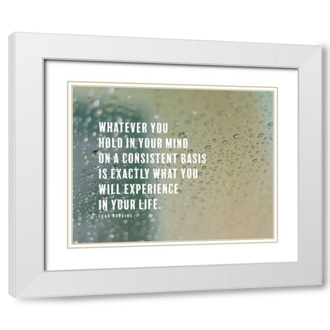 Tony Robbins Quote: Experience White Modern Wood Framed Art Print with Double Matting by ArtsyQuotes