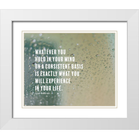 Tony Robbins Quote: Experience White Modern Wood Framed Art Print with Double Matting by ArtsyQuotes