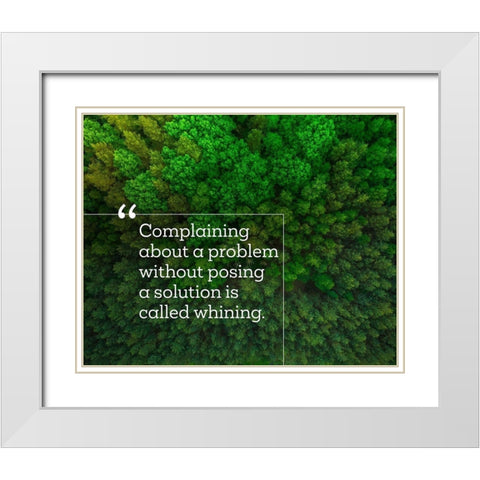 Teddy Roosevelt Quote: Posing a Solution White Modern Wood Framed Art Print with Double Matting by ArtsyQuotes