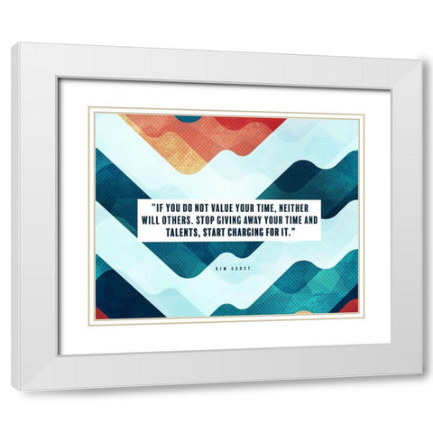 Kim Garst Quote: Start Charging White Modern Wood Framed Art Print with Double Matting by ArtsyQuotes