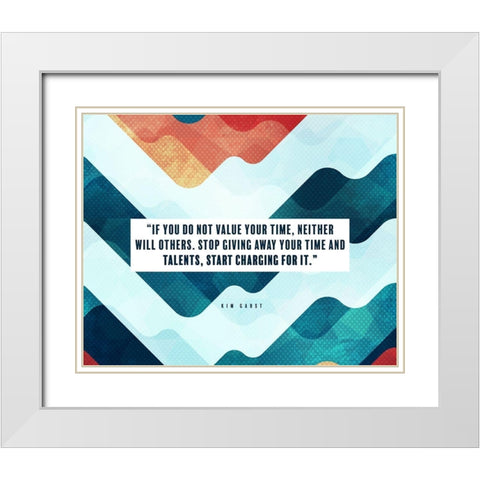 Kim Garst Quote: Start Charging White Modern Wood Framed Art Print with Double Matting by ArtsyQuotes