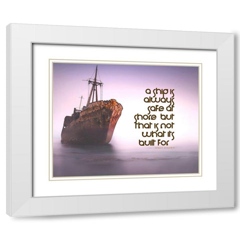 Albert Einstein Quote: Always at Shore White Modern Wood Framed Art Print with Double Matting by ArtsyQuotes