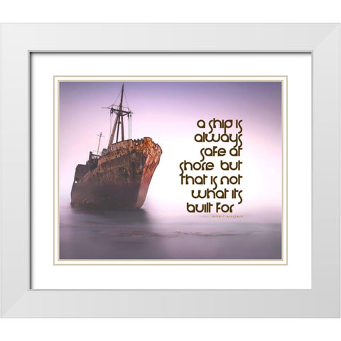 Albert Einstein Quote: Always at Shore White Modern Wood Framed Art Print with Double Matting by ArtsyQuotes