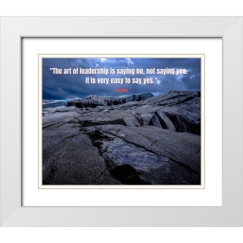 Artsy Quotes Quote: Art of Leadership White Modern Wood Framed Art Print with Double Matting by ArtsyQuotes