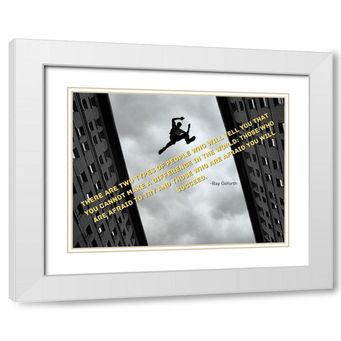 Ray Goforth Quote: Make a Difference White Modern Wood Framed Art Print with Double Matting by ArtsyQuotes