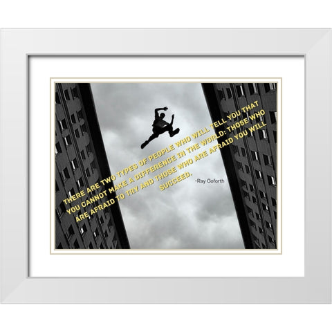 Ray Goforth Quote: Make a Difference White Modern Wood Framed Art Print with Double Matting by ArtsyQuotes