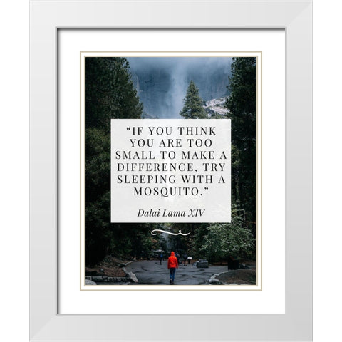 Dalai Lama Quote: Make a Difference White Modern Wood Framed Art Print with Double Matting by ArtsyQuotes