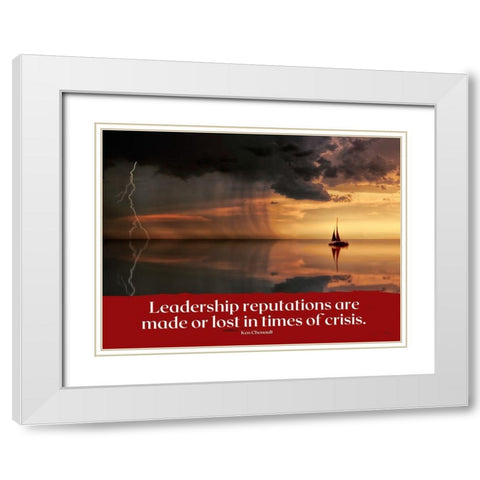 Ken Chenault Quote: Leadership Reputations White Modern Wood Framed Art Print with Double Matting by ArtsyQuotes