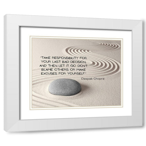 Deepak Chopra Quote: Take Responsibility White Modern Wood Framed Art Print with Double Matting by ArtsyQuotes