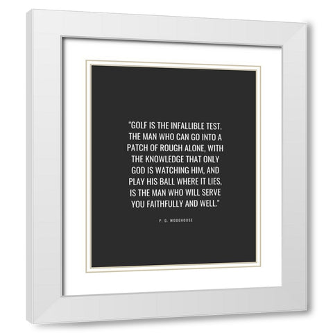P. G. Wodehouse Quote: Golf White Modern Wood Framed Art Print with Double Matting by ArtsyQuotes