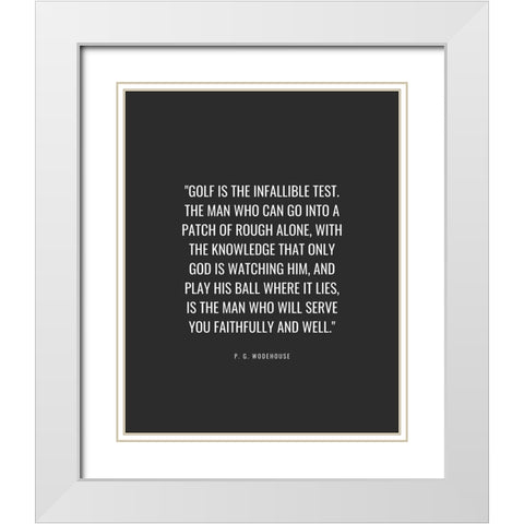 P. G. Wodehouse Quote: Golf White Modern Wood Framed Art Print with Double Matting by ArtsyQuotes