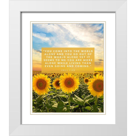 Emily Carr Quote: Into the World Alone White Modern Wood Framed Art Print with Double Matting by ArtsyQuotes