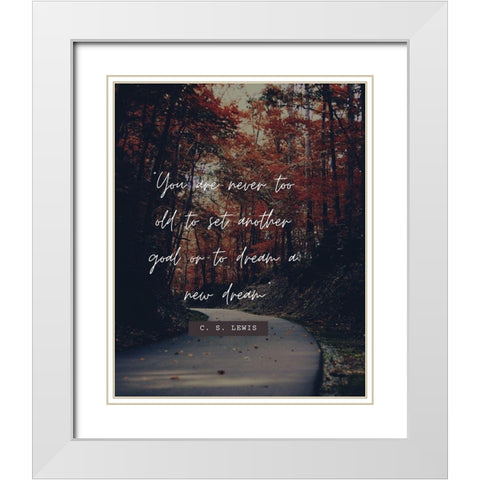 C. S. Lewis Quote: Never Too Old White Modern Wood Framed Art Print with Double Matting by ArtsyQuotes