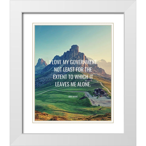 John Updike Quote: Government White Modern Wood Framed Art Print with Double Matting by ArtsyQuotes