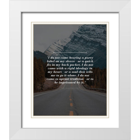 Ted Kulongoski Quote: Party Label White Modern Wood Framed Art Print with Double Matting by ArtsyQuotes