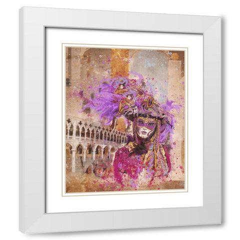 Venice Festive I White Modern Wood Framed Art Print with Double Matting by Wiley, Marta