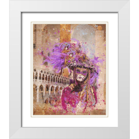 Venice Festive I White Modern Wood Framed Art Print with Double Matting by Wiley, Marta