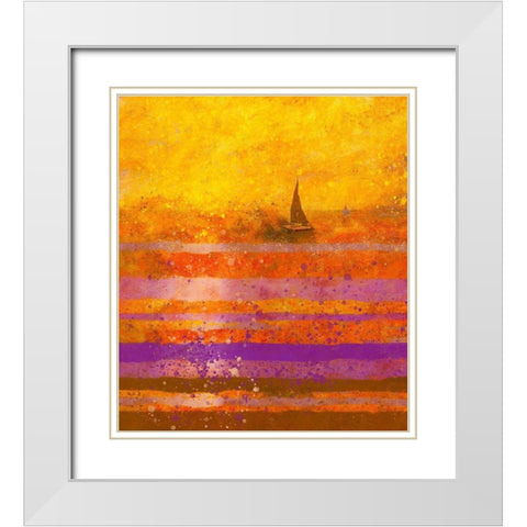 Sunset VIII White Modern Wood Framed Art Print with Double Matting by Wiley, Marta