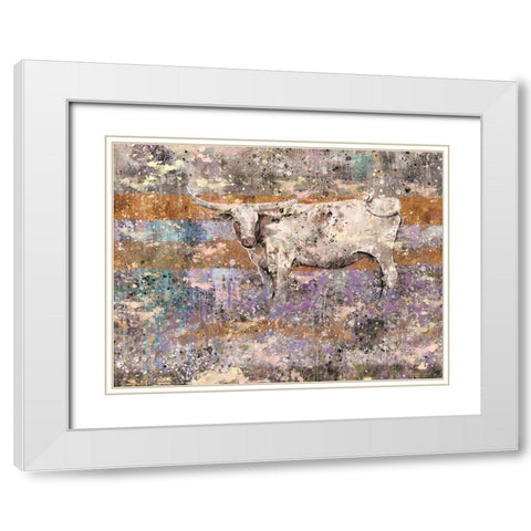White Long Horn II White Modern Wood Framed Art Print with Double Matting by Wiley, Marta