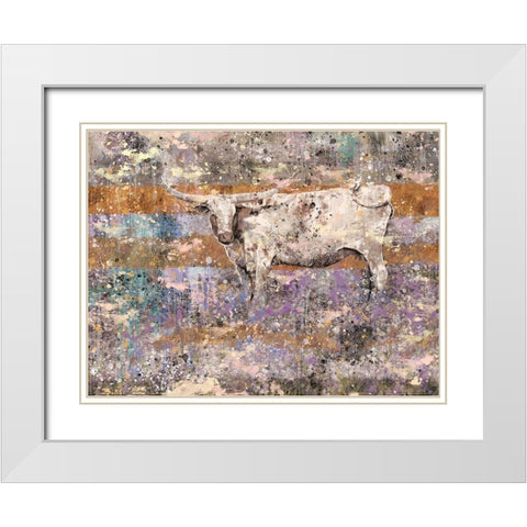White Long Horn II White Modern Wood Framed Art Print with Double Matting by Wiley, Marta