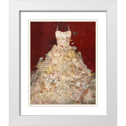 Butterfly Dress IIII White Modern Wood Framed Art Print with Double Matting by Wiley, Marta