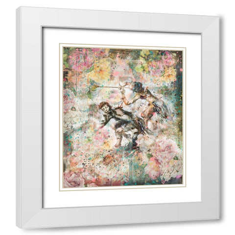 Floral Flute Player IIII White Modern Wood Framed Art Print with Double Matting by Wiley, Marta