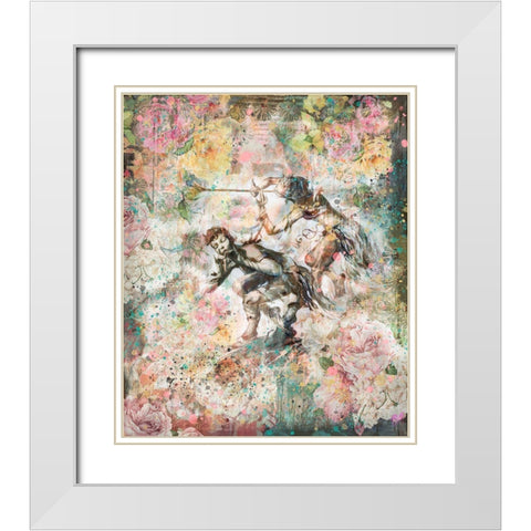 Floral Flute Player IIII White Modern Wood Framed Art Print with Double Matting by Wiley, Marta
