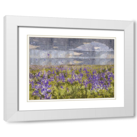 Blue Bell V White Modern Wood Framed Art Print with Double Matting by Wiley, Marta