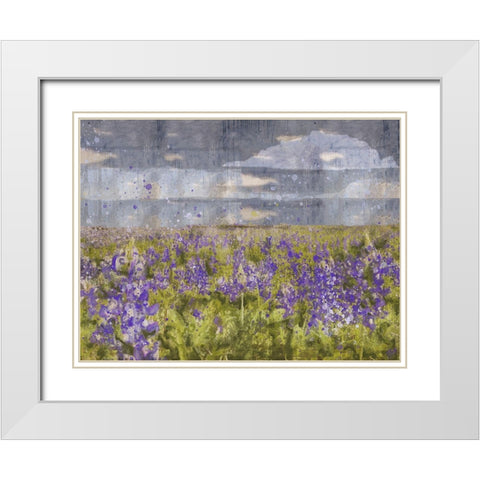 Blue Bell VII White Modern Wood Framed Art Print with Double Matting by Wiley, Marta