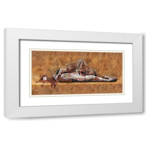 Demon And The Unicorn II White Modern Wood Framed Art Print with Double Matting by Wiley, Marta