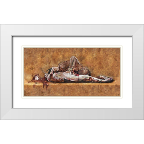 Demon And The Unicorn II White Modern Wood Framed Art Print with Double Matting by Wiley, Marta