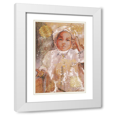 Little African Girl I White Modern Wood Framed Art Print with Double Matting by Wiley, Marta