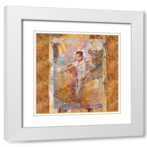 Little African Boy II White Modern Wood Framed Art Print with Double Matting by Wiley, Marta