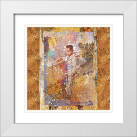 Little African Boy II White Modern Wood Framed Art Print with Double Matting by Wiley, Marta